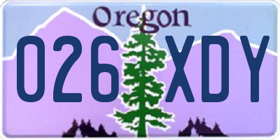 OR license plate 026XDY