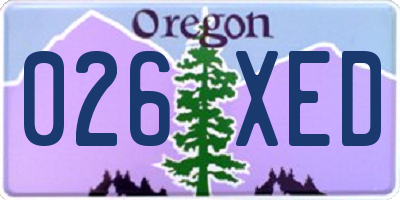 OR license plate 026XED