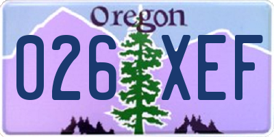 OR license plate 026XEF