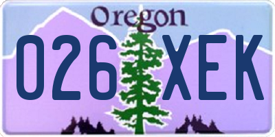 OR license plate 026XEK