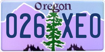 OR license plate 026XEO