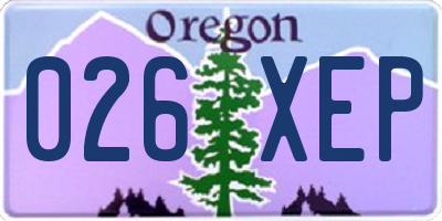 OR license plate 026XEP