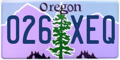 OR license plate 026XEQ