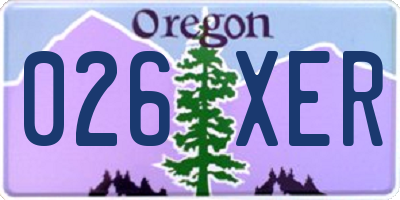 OR license plate 026XER
