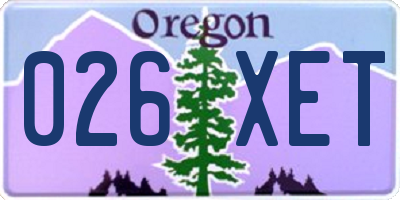 OR license plate 026XET