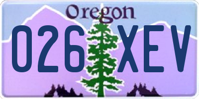 OR license plate 026XEV