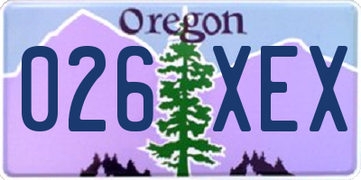 OR license plate 026XEX