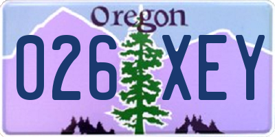OR license plate 026XEY