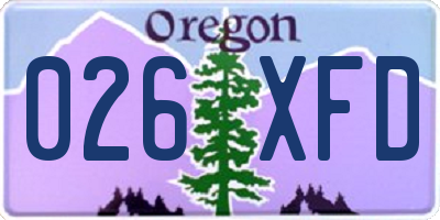 OR license plate 026XFD