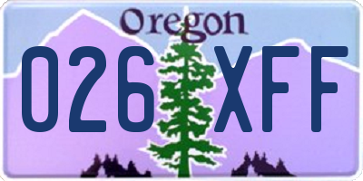 OR license plate 026XFF