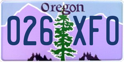 OR license plate 026XFO