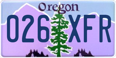 OR license plate 026XFR