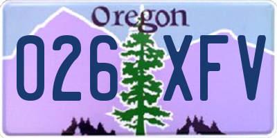 OR license plate 026XFV
