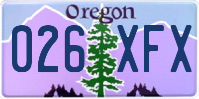 OR license plate 026XFX