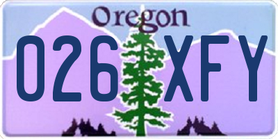 OR license plate 026XFY