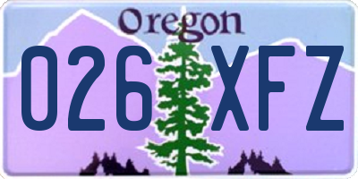 OR license plate 026XFZ