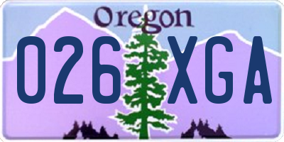 OR license plate 026XGA