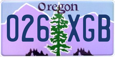OR license plate 026XGB