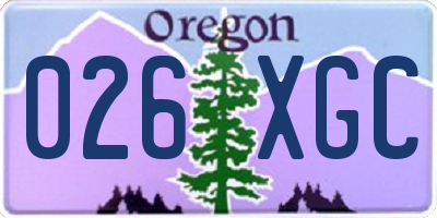 OR license plate 026XGC