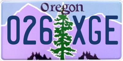 OR license plate 026XGE