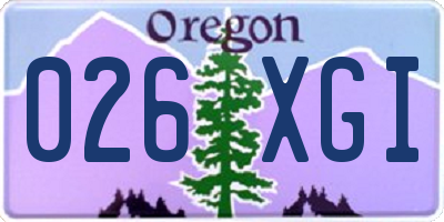 OR license plate 026XGI