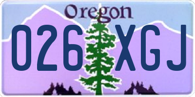 OR license plate 026XGJ