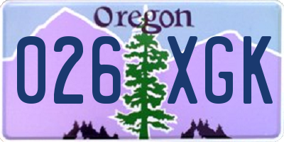 OR license plate 026XGK