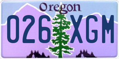 OR license plate 026XGM