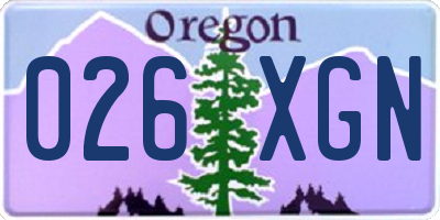 OR license plate 026XGN