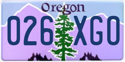 OR license plate 026XGO