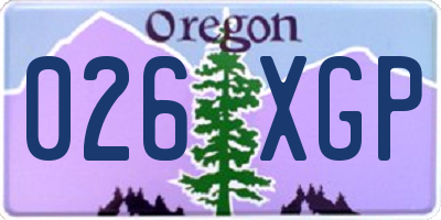 OR license plate 026XGP