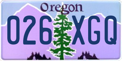 OR license plate 026XGQ
