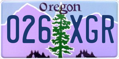 OR license plate 026XGR