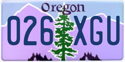 OR license plate 026XGU