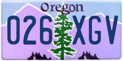 OR license plate 026XGV