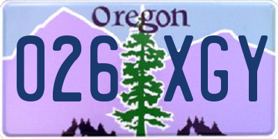 OR license plate 026XGY