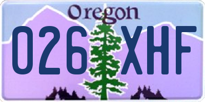 OR license plate 026XHF