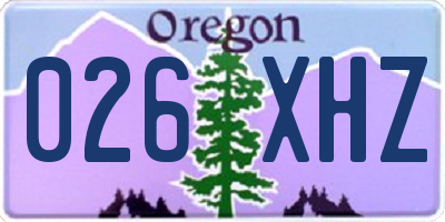 OR license plate 026XHZ