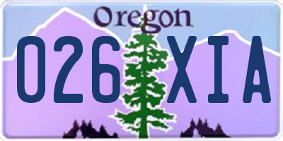 OR license plate 026XIA