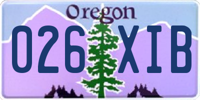 OR license plate 026XIB