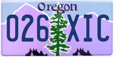 OR license plate 026XIC