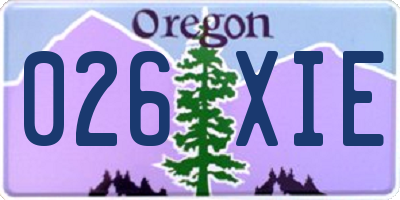OR license plate 026XIE