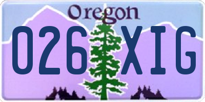 OR license plate 026XIG