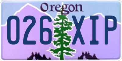OR license plate 026XIP