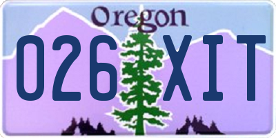 OR license plate 026XIT
