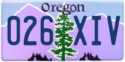 OR license plate 026XIV