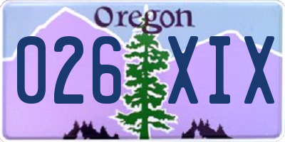 OR license plate 026XIX
