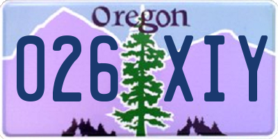 OR license plate 026XIY