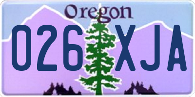 OR license plate 026XJA