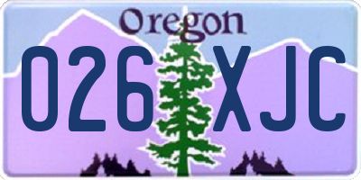 OR license plate 026XJC